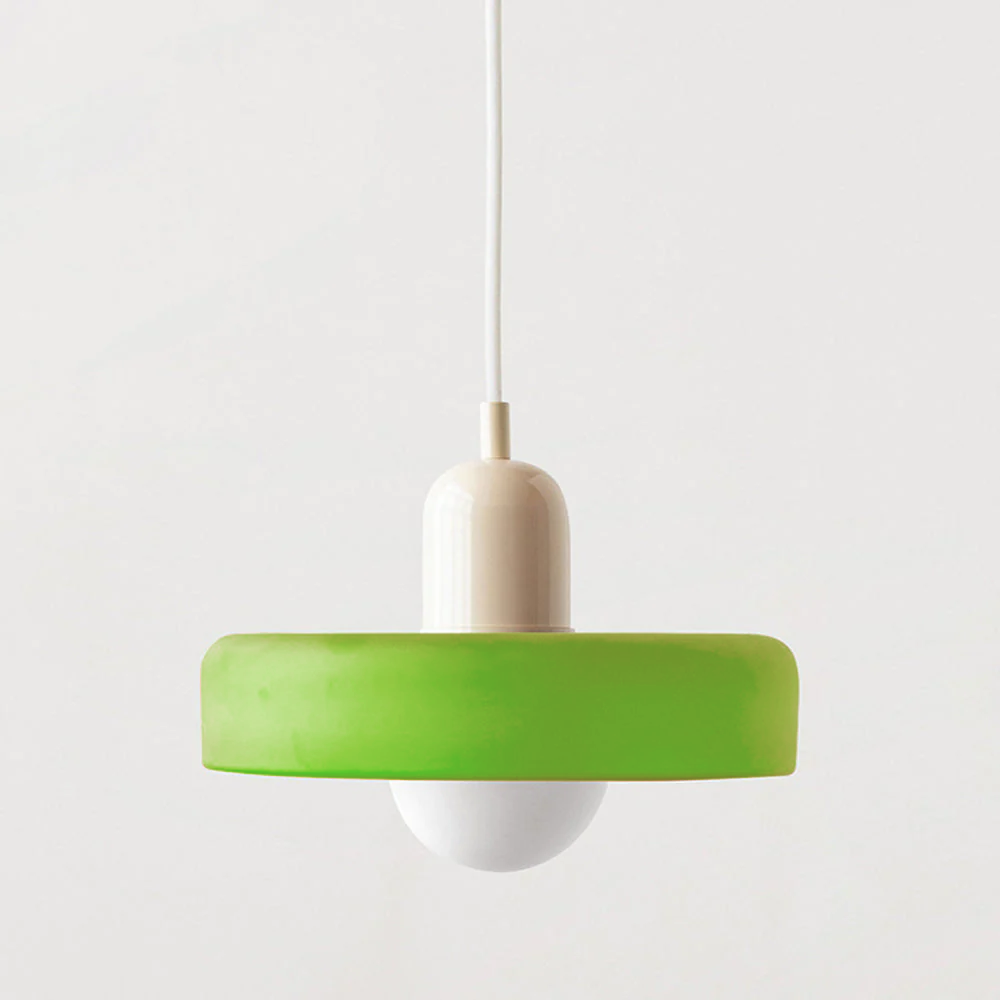 Lampa wisząca Bauhaus wykonana z kolorowego szkła