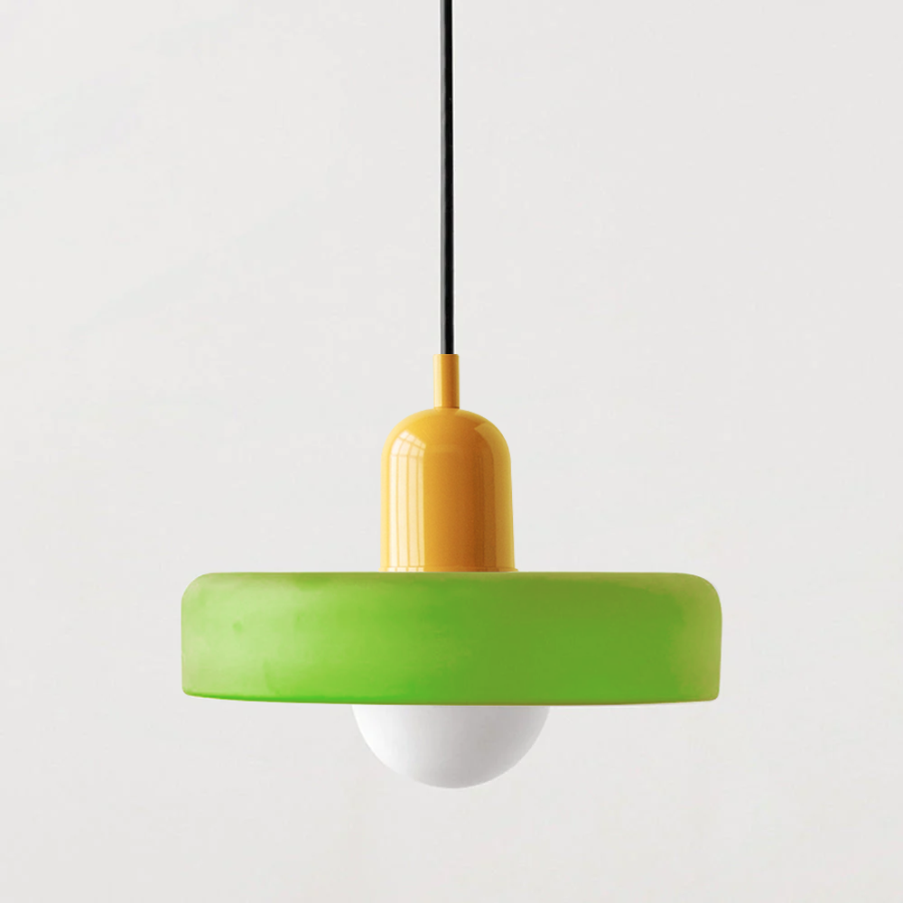 Lampa wisząca Bauhaus wykonana z kolorowego szkła