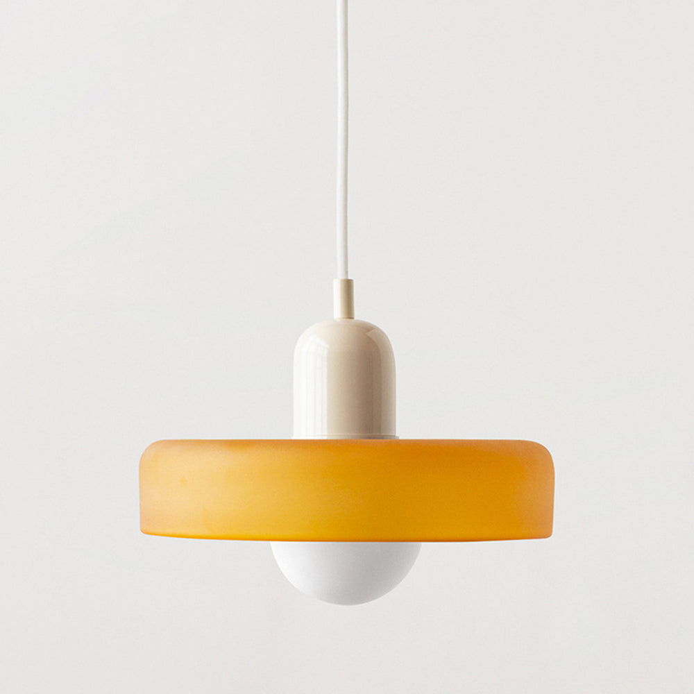 Lampa wisząca Bauhaus wykonana z kolorowego szkła