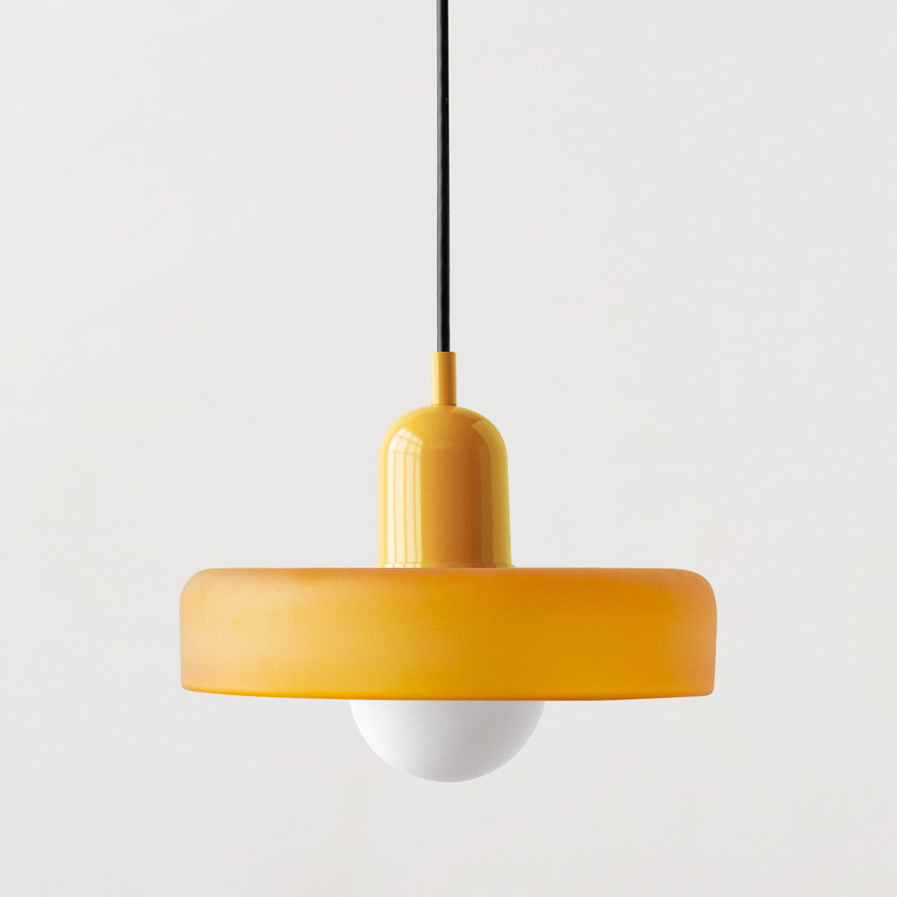 Lampa wisząca Bauhaus wykonana z kolorowego szkła