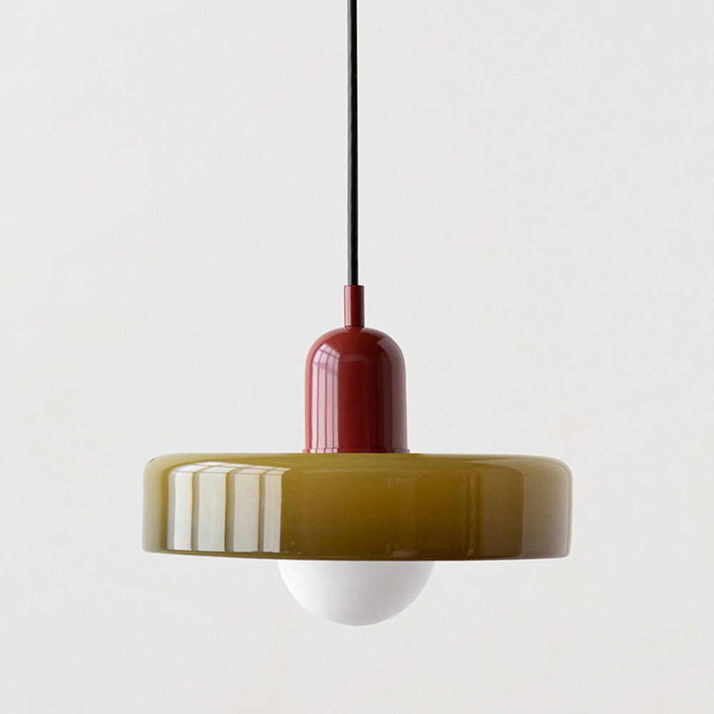 Lampa wisząca Bauhaus wykonana z kolorowego szkła