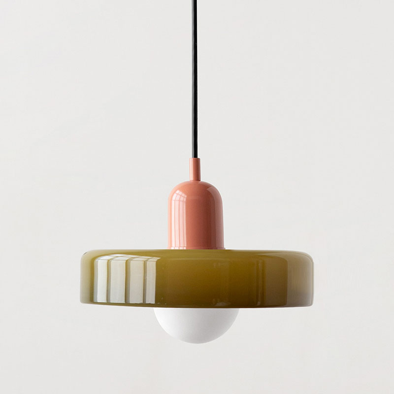 Lampa wisząca Bauhaus wykonana z kolorowego szkła