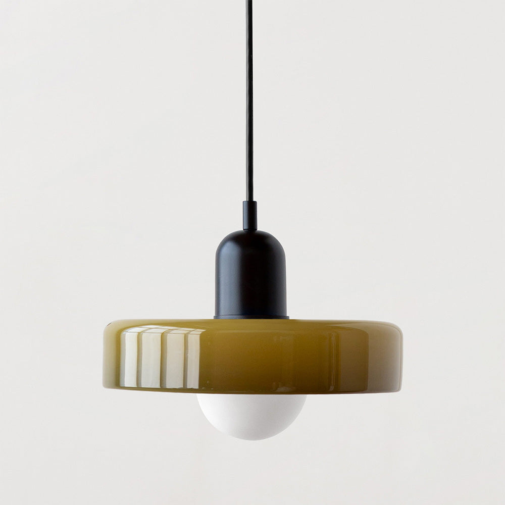 Lampa wisząca Bauhaus wykonana z kolorowego szkła
