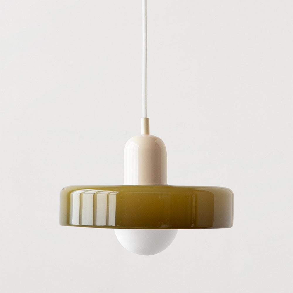 Lampa wisząca Bauhaus wykonana z kolorowego szkła