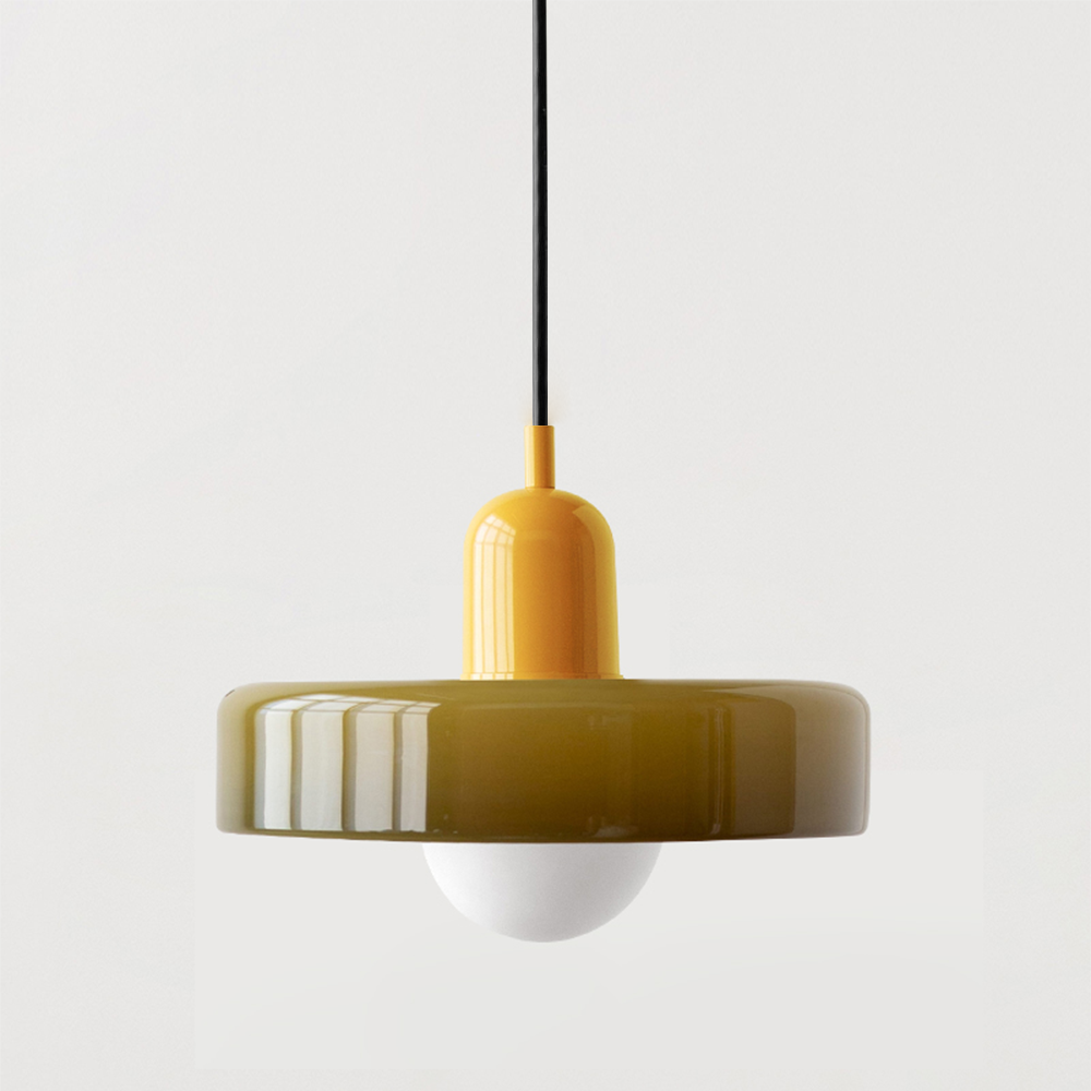 Lampa wisząca Bauhaus wykonana z kolorowego szkła