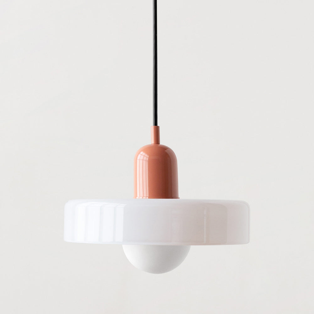 Lampa wisząca Bauhaus wykonana z kolorowego szkła