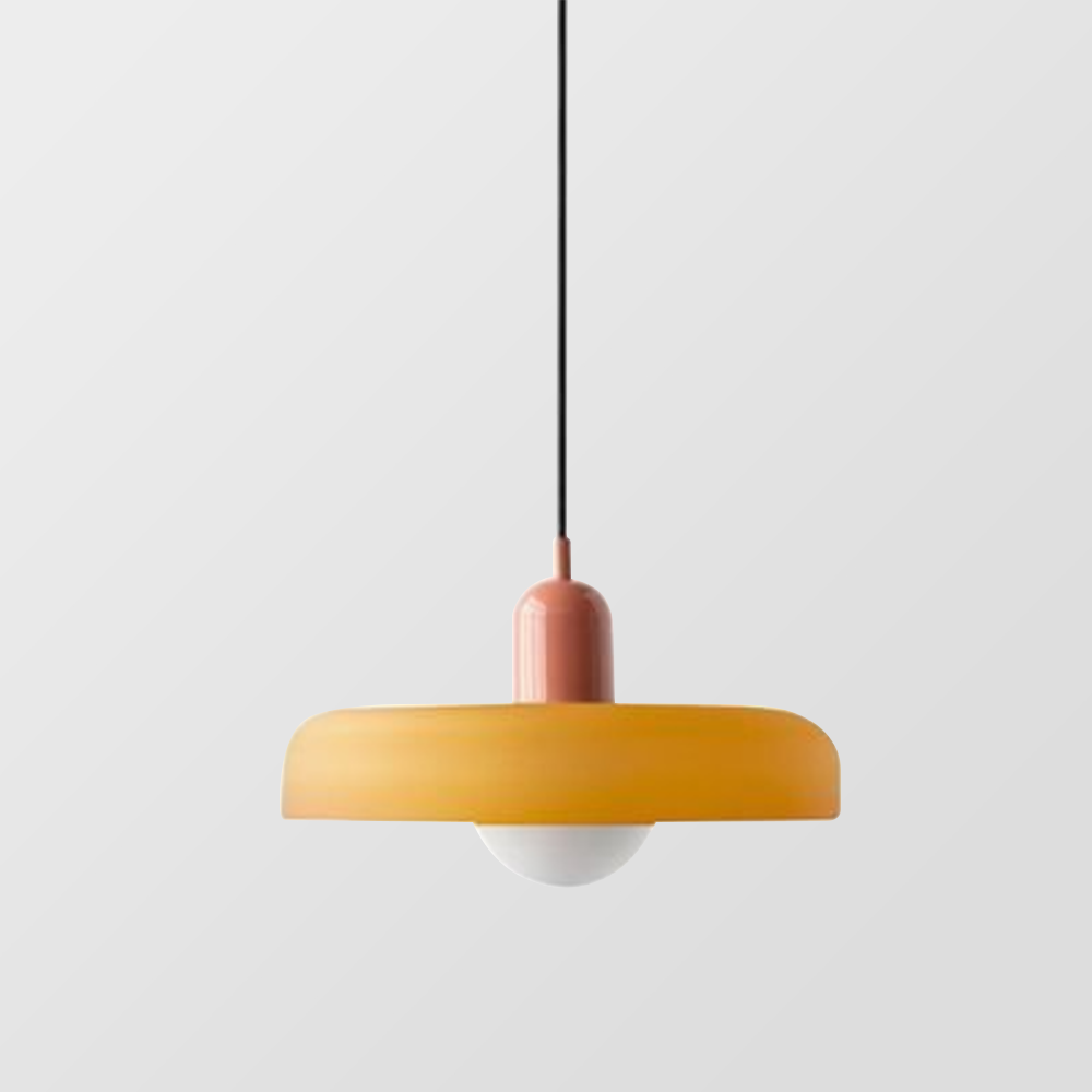 Lampa wisząca Bauhaus wykonana z kolorowego szkła