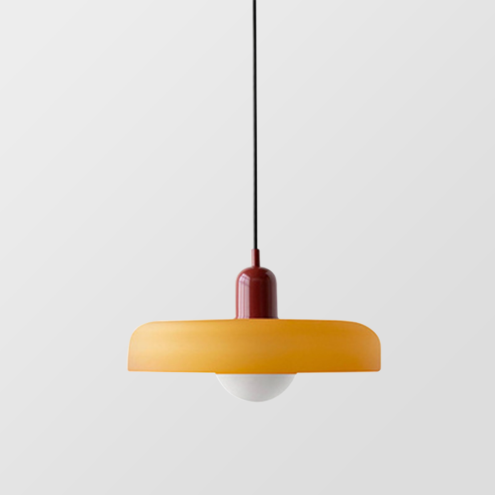 Lampa wisząca Bauhaus wykonana z kolorowego szkła