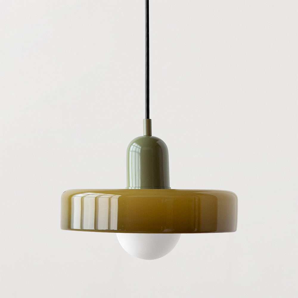 Lampa wisząca Bauhaus wykonana z kolorowego szkła