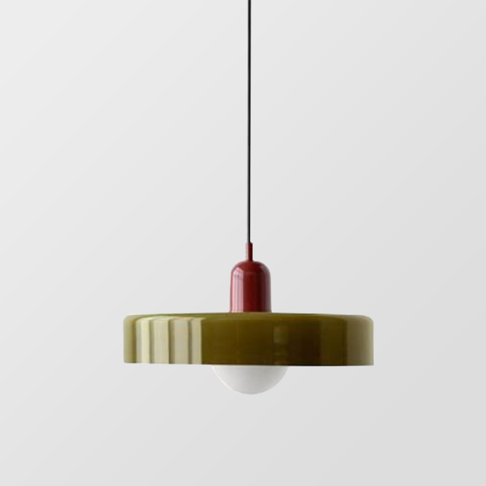 Lampa wisząca Bauhaus wykonana z kolorowego szkła