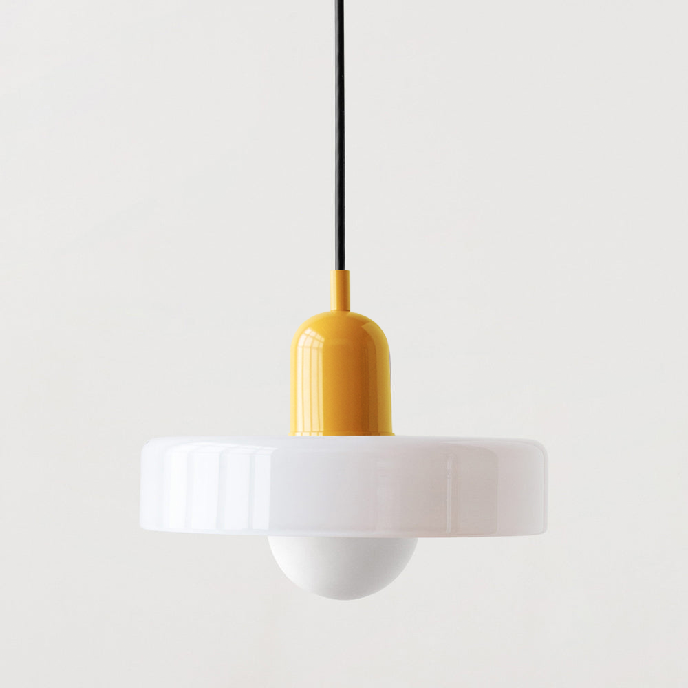 Lampa wisząca Bauhaus wykonana z kolorowego szkła
