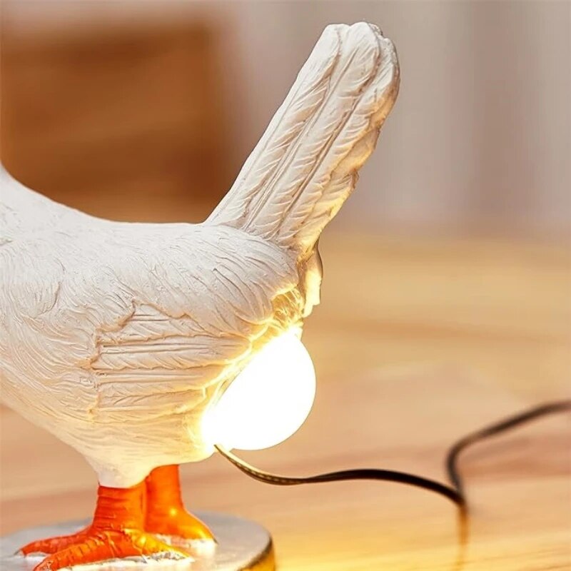 Lampa z kurczaka - Śmieszna Lampa Stołowa w Kształcie Kury
